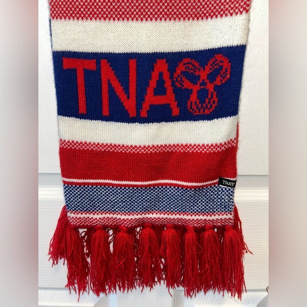 TNA Red and White Logo Scarf